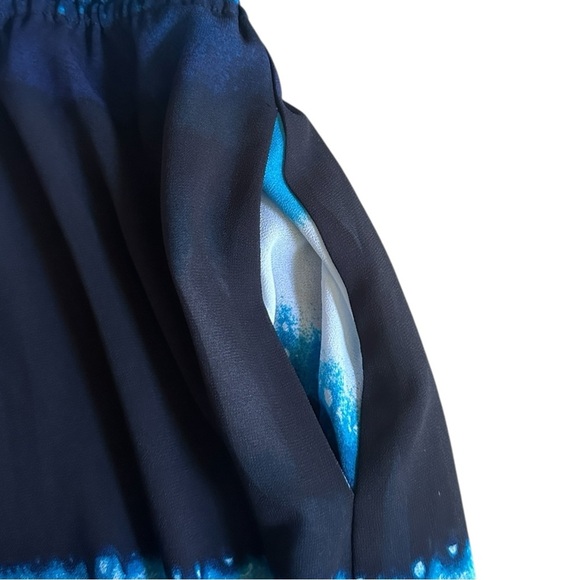 Michael Kors Sleeveless Maxi Dress Blue Ombre Button Front Pockets Slit M NWT - Picture 7 of 11